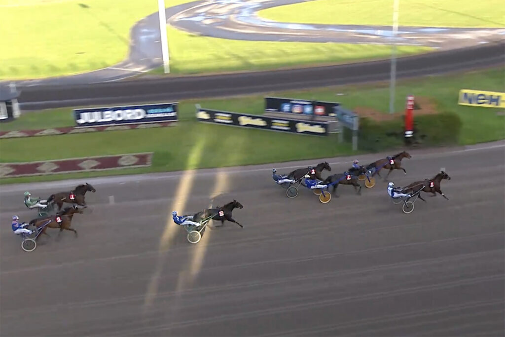 Andelshästen Etoile slutade tvåa i mål på Solvalla